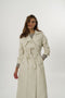 Trench kaput od umjetne kože – Pearl beige power look