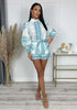Tirkizni vezani komplet košulja + kratke hlače – Statement summer look