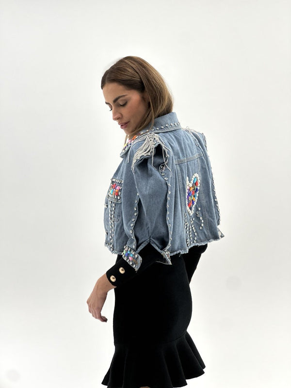 Kratka traper jakna s aplikacijama – Statement Denim