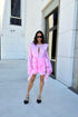 Pink Ruffle Mini Dress