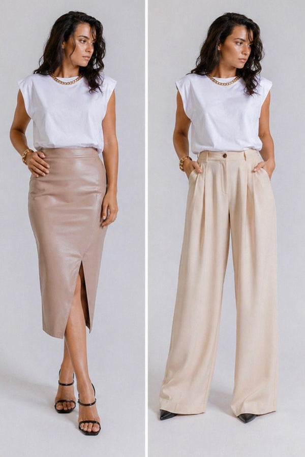 Oversized majica s naramenicama – Chain Detail look