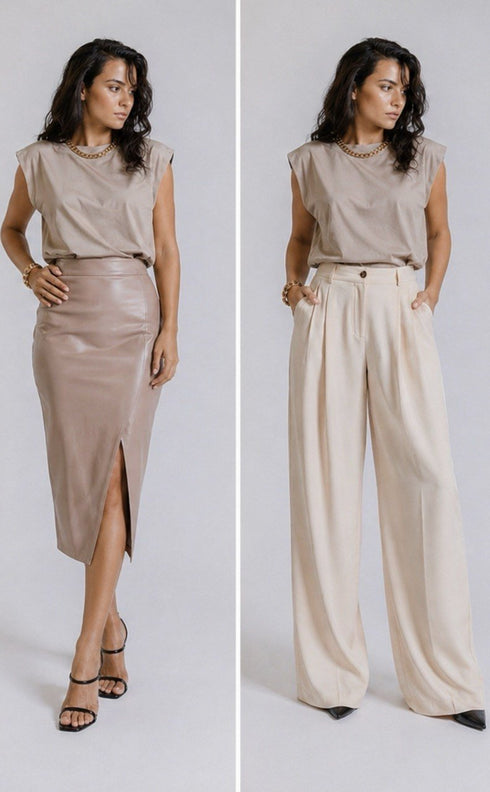 Oversized majica s naramenicama – Chain Detail look