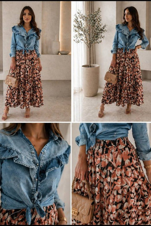 Alise – denim košulja s volanima