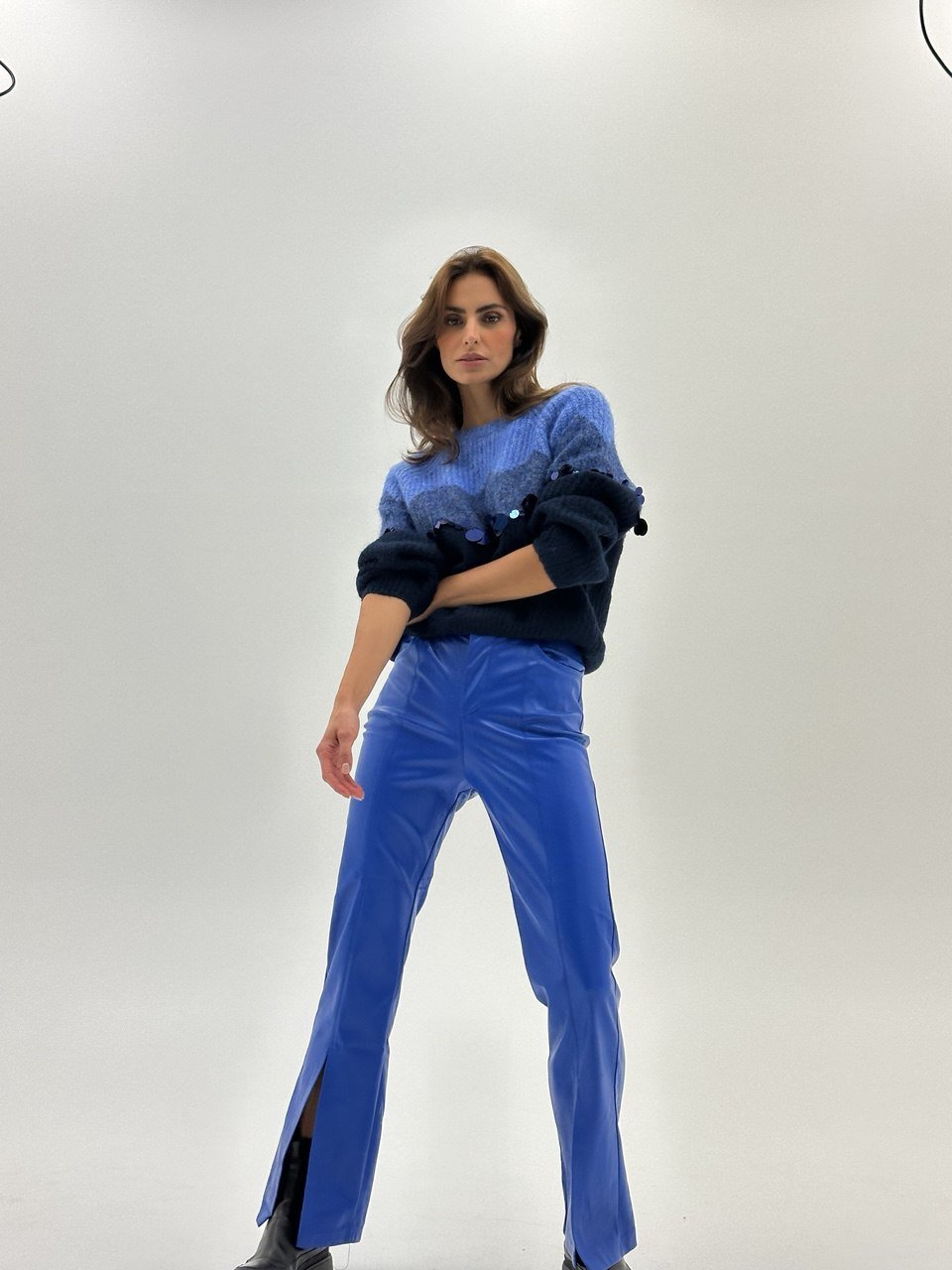 Plavi džemper s uzorkom – Modern Alpine knit