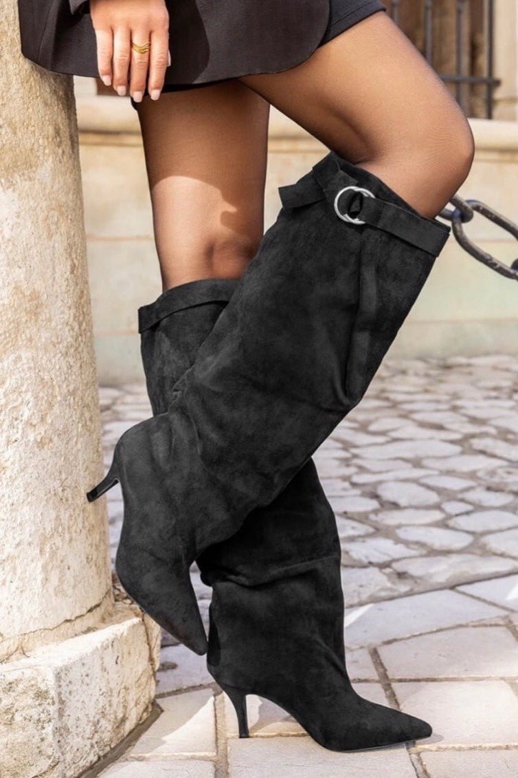 Mila – velur čizme s naboranim gornjištem